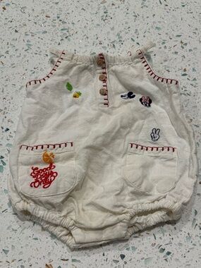 Old Navy x Disney Baby Mickey & Minnie Linen Blend Bubble Romper 6–12M